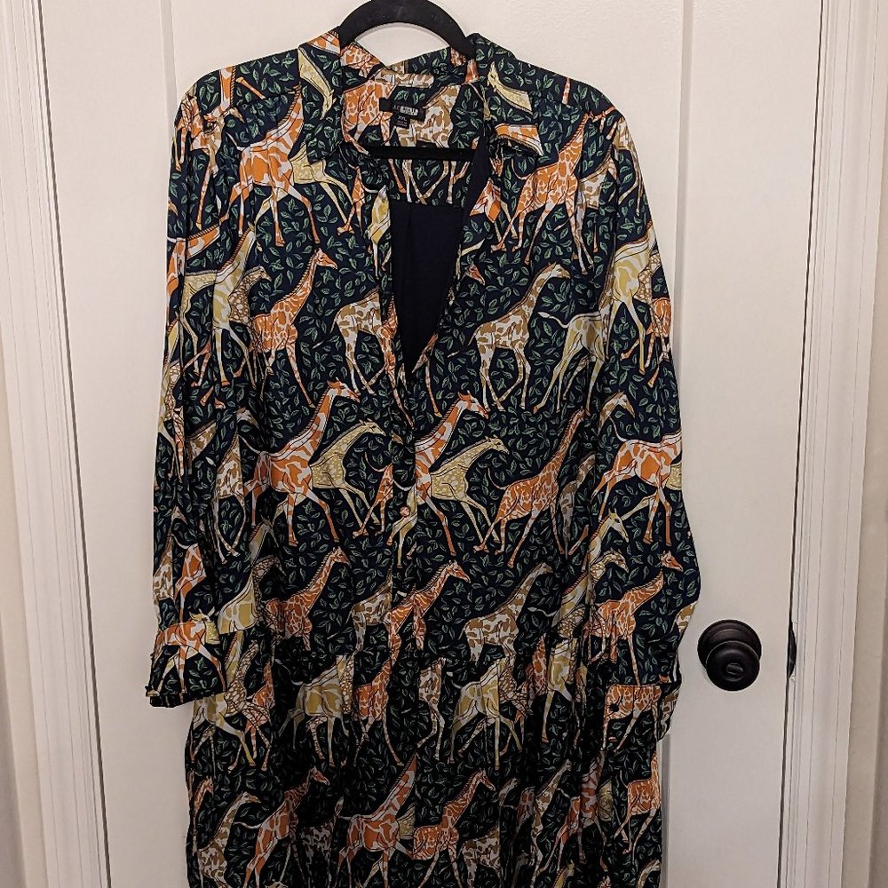 J.Crew Shirtdress in Giraffes - XXL